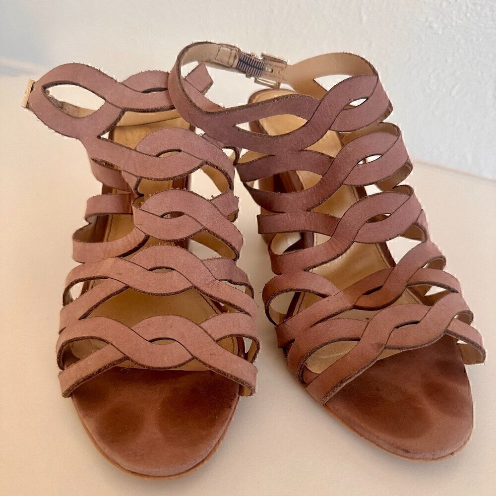 Vince Camuto Strappy Cut-Out Sandals - Pale Pink, Size 8M
